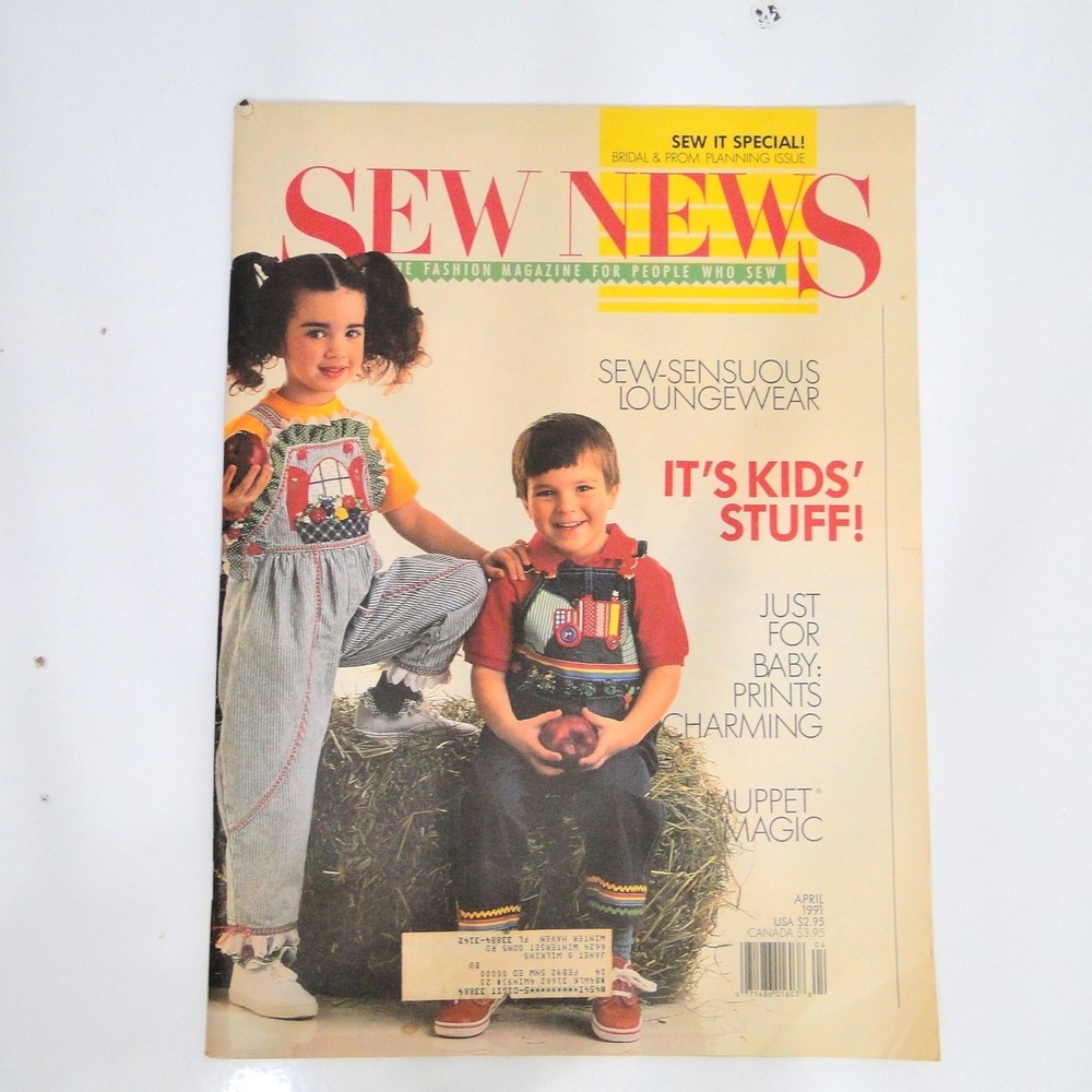 Vintage Sew News Magazine April 1991 Bridal Prom Kids Loungewear Retro Sewing